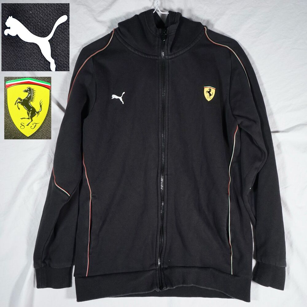 Puma Ferrari Full Zip Hoodie Black Small